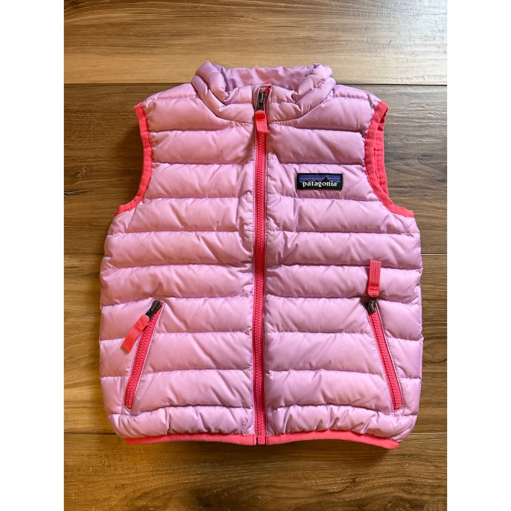 Patagonia Kids Down Sweater Vest Lilac Purple Coral Pink Puffer 2T 60507